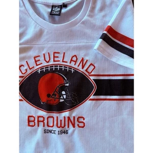 NFL Cleveland Browns Football XL Team Apparel Embroidered Mesh Tee T Shirt Brown - Picture 1 of 10
