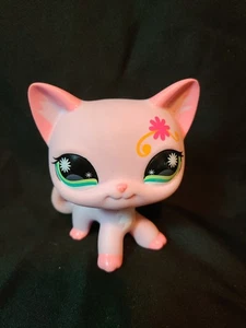 Littlest Pet Shop Jumbo Deko Haustiere rosa magenta kurze Haare Katze 5" LPS 2008 Hasbro - Bild 1 von 7