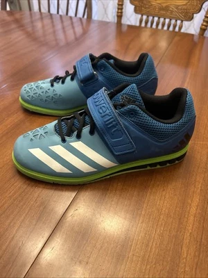 Zapatos de levantamiento de pesas Adidas Powerlift 3.1 para hombre azul/verde, talla 9.5 Foto 1 de 4