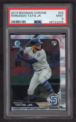 FERNANDO TATIS JR. Tarjeta cromada Bowman Rookie 2019 n.º:26 PSA 9 como nueva Foto 1 de 2