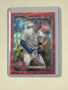 2024 Topps Chrome Nico Hoerner Red Wave 1/5 - Picture 1 of 2