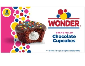 🟠 New Limited Edition Wonder Creme Filled  Chocolate Sprinkles Cupcakes 16oz - Picture 1 of 2