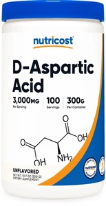 D-Aspartic Acid (DAA) by Nutricost 300G (Unflavored) - 100 Servings - Picture 1 of 5