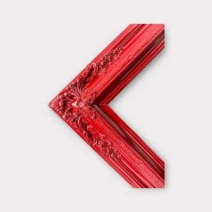 16 x 24 In stock-Traditional compo XL ornate corners wood frame, High Gloss RED - Picture 1 of 12