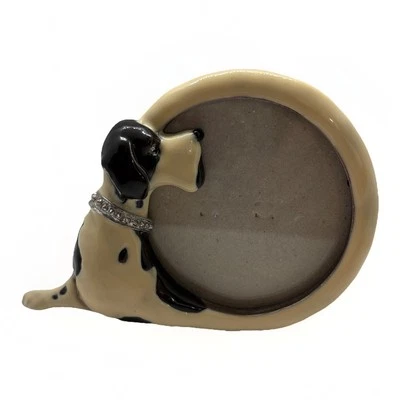 Marco de fotos dálmata cerámica marfil y negro 5”x3,5” ¡Adorable! Foto 1 de 2