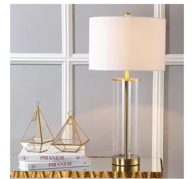 JONATHAN Y Collins 29 in. H Brass Gold Glass Table Lamp # JYL2005A - Image 1 of 4