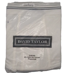 Paquete de 3 calzoncillos ropa interior blanca David Taylor de colección para hombre talla 46 nuevos stock antiguo *LEER* - Imagen 1 de 8