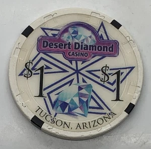 Desert Diamond Casino $1 Chip de póquer para juegos Tucson AZ Arizona Sala de cartas H&C - Imagen 1 de 2