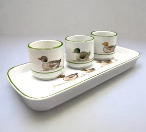 Vintage Suisse Langenthal Porzellan Sake Set handbemalt Enten 4 tlg. - Bild 1 von 11