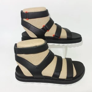 NEW Sorel Flatform Roaming Multi Strap Black Sandals Shoes Women's 6 - Picture 1 of 6