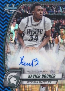 2024-25 Bowman University Xavier Booker Auto Black Blue Stealth Refractor /100 - Bild 1 von 2