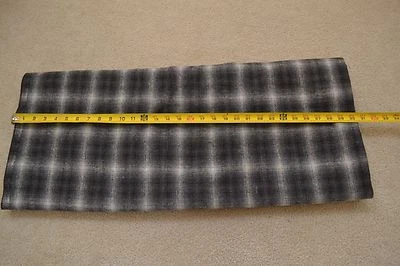 24" Long x 60", White Gray & Black Tartan/Plaid Lt-Mid-Weight Wool-Blend, M1855 - Image 1 of 4