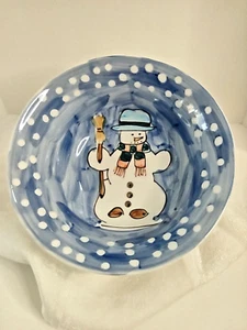 Tabletops Unlimited Let It Snow Soup Cereal Bowl Blue Winter Christmas - Picture 1 of 10