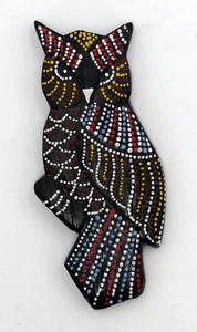EULE Holz Magnet Kühlschrank Magnet punktbemalt bunt Aborigini Art 8 cm - Bild 1 von 1