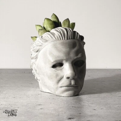 Unique Michael Myers Concrete Planter – Perfect for Halloween & Horror Fans! - Image 1 of 4