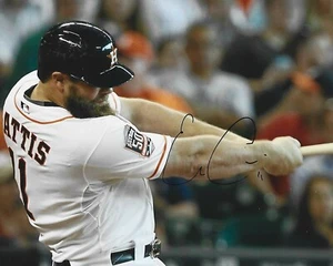 HOUSTON ASTROS LEGEND EVAN GATTIS SIGNED 8X10 2017 WORLD SERIES CHAMPION BRAVES - Picture 1 of 1
