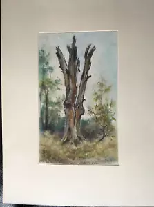 FRANZ EHMKE 1928-2018 DDR MALER ALTER ABGESTORBENER BAUM TOTHOLZ WALD PASTELL - Picture 1 of 7