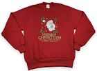 Vtg 80s Jerzees Merry Christmas Sweatshirt Cross-Stitch Santa USA Made Sz M