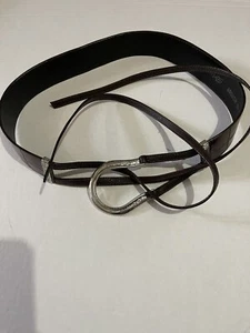 BRIGHTON Belt WOMENS WESTERN Boho TIE FRONT Croc Sz M/L Vintage - Picture 1 of 5