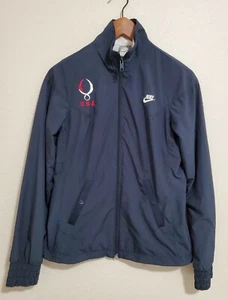 Nike Sportswear Jacket USA Windbreaker Navy Small 4-6 Womens Athletic RN 56323 - Picture 1 of 11