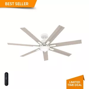 Hunter Fan 60 in Casual Matte White Indoor Ceiling Fan with Light Kit and Remote - Picture 1 of 11