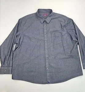 Untuckit Size 3XLC Mens Charcoal Gray Pocket Long Sleeve Logo Cotton Shirt - Picture 1 of 10