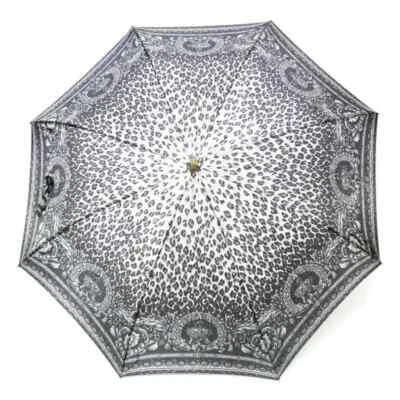 Auténtico Paraguas Gianni Versace Vintage Animal Negro Gris Foto 1 de 4