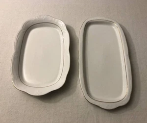 Chodziez Porzellan Servierschale mit goldenen Rand Schlicht in Weiß 2 Stück - Bild 1 von 5