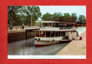 1980s PADDLE STEAMER MELBOURNE in Lock at MILDURA VIC postcard Murray River boat - Bild 1 von 2