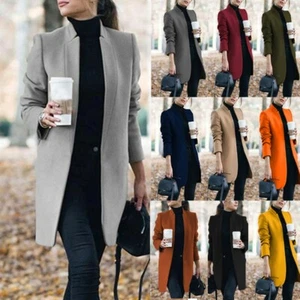 Women's Long Sleeve Slim Blazer Suit Coats Ladies Work Jackets Outwear Cardigan - Picture 1 of 20