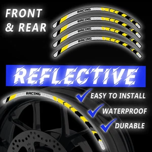 SH19 Red Reflective Wheel Sticker Tape For Ducati STREETFIGHTER /S 2009-2015 - Picture 1 of 13