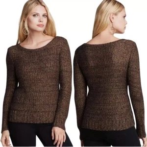 Cárdigan suéter tejido metálico dorado negro mohair y alpaca Eileen Fisher PL $250 - Imagen 1 de 6