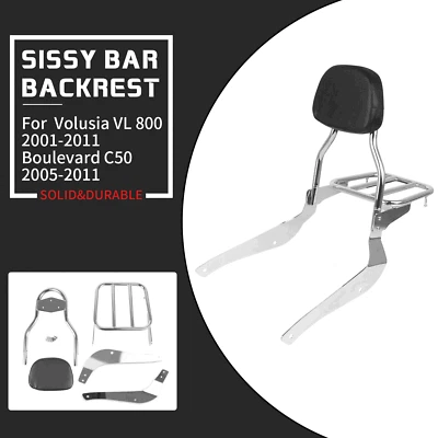 Sissy Bar Back Rest Luggage Rack Fit For Suzuki Intruder/Volusia VL800 2001-2011 Foto 1 de 4