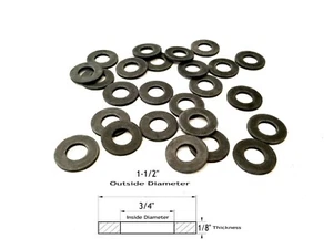 25 Rubber Washers, Ring Seal Gasket Spacer, 1-1/2" OD x 3/4" ID x 1/8" - Picture 1 of 1