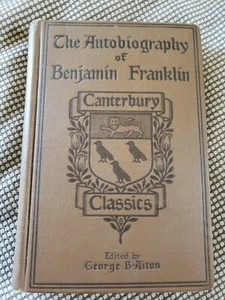 ANTIQUE 1912 Autobiography BENJAMIN FRANKLIN Book Rand McNally High School Ed. - Picture 1 of 8