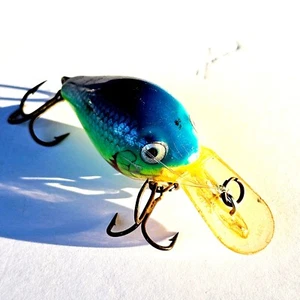 Vintage Rapala Fat Rap Crankbait Bluegill Angelköder blau grün - M802.1 - Bild 1 von 3