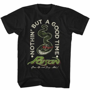 Poison Nothin But A Good Time Men's T Shirt 80's Rock Music Band Merch - Picture 1 of 3