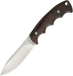 Browning Fixed Knife 4 Satin Finish Stainless Full Tang Blade Brown Wood 3220214 - Picture 1 of 1