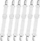 10 pcs Adjustable Bed Sheet Straps,Bed Sheet Clips, Elastic Bed Fitted White