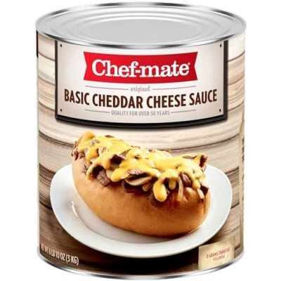 CHEF-MATE Basic Cheddar Cheese Sauce, Canned Food for Mac and Cheese, 6 lb 10 oz (#10 C...