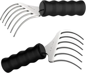 2 Pieces BBQ Pulled Pork Meat Shredder Bear Claws Stainless Steel Meat Handler - Picture 1 of 6
