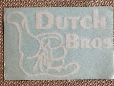 Dutch Bros Coffee Hang Loose White Sticker Decal - Image 1 of 2