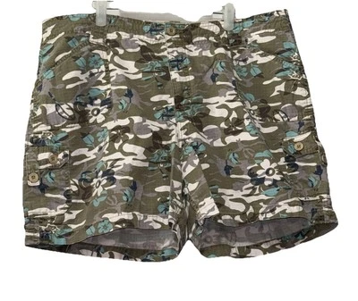 Pantalones cortos cargo camuflaje floral para mujer talla 20 usados en excelente estado E1150 Foto 1 de 4