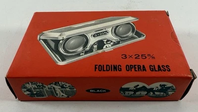 Vintage Folding Opera Glass 3x25 Sport Glass Binoculars Made in Japan w/ Box - Image 1 of 4