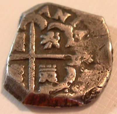 Mexico 1 Real COB Silver 3.37 Grams Shield, Castle, Cross, Lion & Crown, Madrid - Image 1 of 4