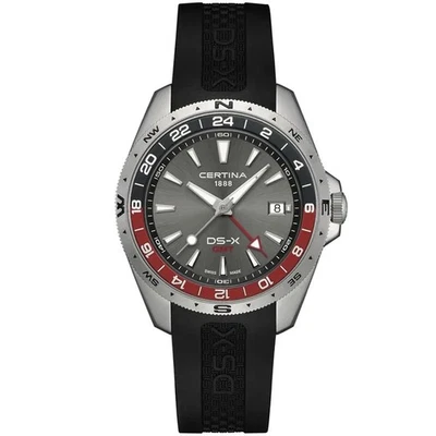 Reloj para hombre Certina DS-X GMT 41,2 mm esfera gris goma C0474521708101 Foto 1 de 4