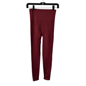 Spanx Look at Me Now weinrot gerippt rot hoch tailliert burgunderrot Leggings M - Bild 1 von 9