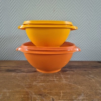 Vtg. Tupperware Servalier Set Bowl Pot Container Storage w. Lid Harvest Retro - Image 1 of 4