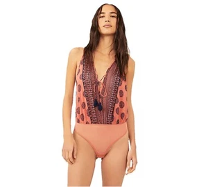Free People Body Intimo Colore Mattone Nappe Boho Taglia S - Foto 1 di 14