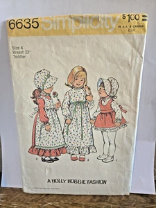 SEWING PATTERN Simplicity 6635 -cut  size   4 Holly Hobbie Fashion - Picture 1 of 2